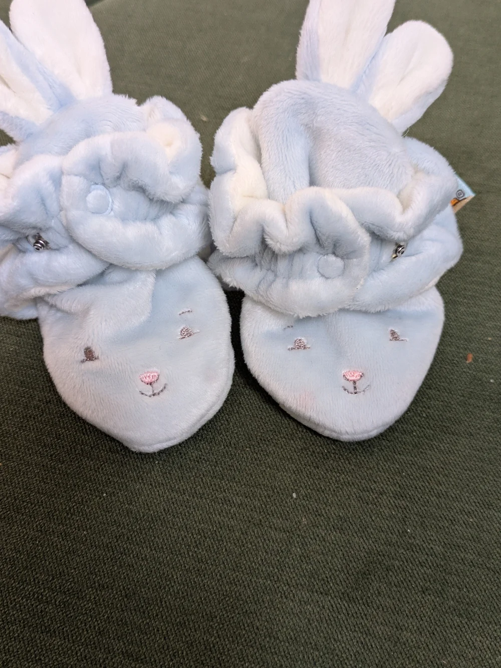 Bunnies by the Bay Soft Light Blue Plush Bunny Booties